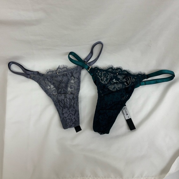 Gooseberry Intimates Other - Gooseberry intimates thong lace one size small-xl emerald and grey new